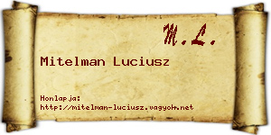 Mitelman Luciusz névjegykártya